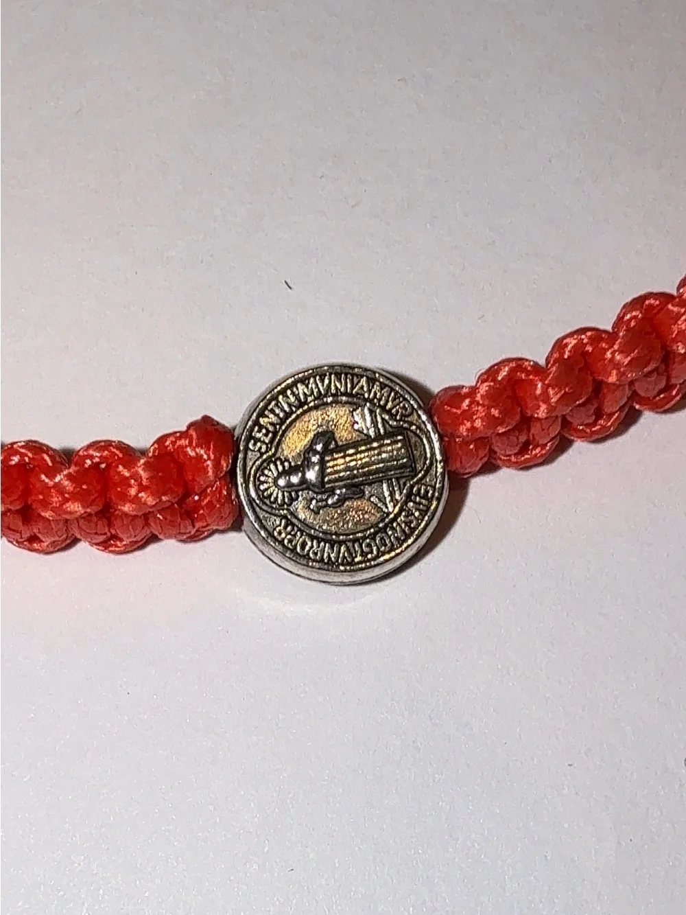 Red St. Benedict Medal Adjustable Bracelet